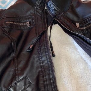 Black leather jacket for women